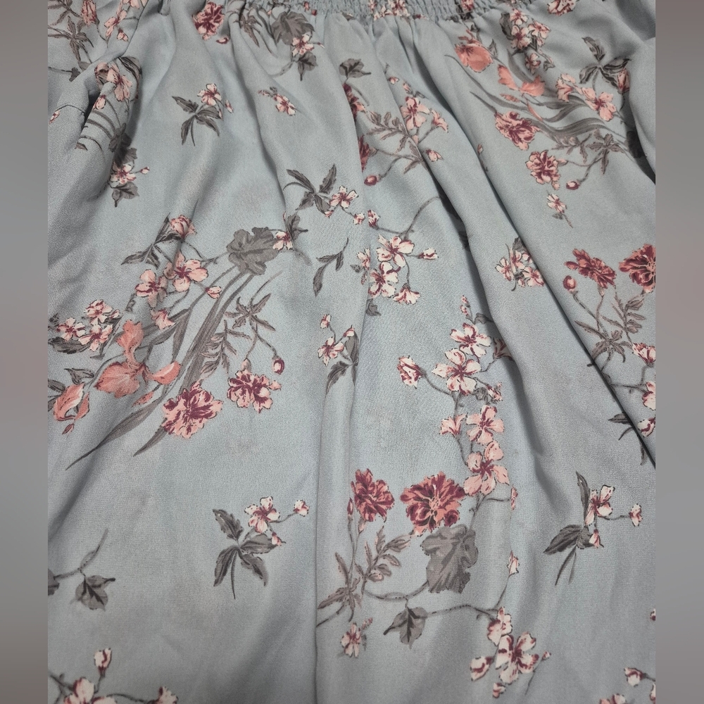 FWP Suzy Shier Light Blue Floral Off-Shoulde - Picture 2 of 4